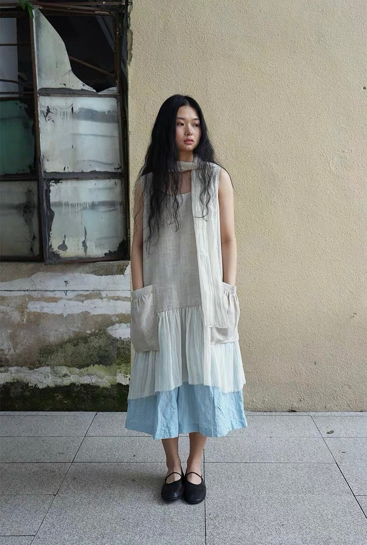 <Another i.> Pleated Wide-Leg Cropped Pants