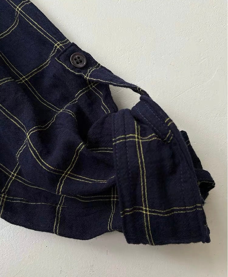 <Another i.> Lightweight Cotton-Linen Plaid Shirt