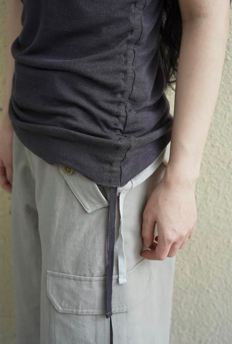 <Another i.> Drawstring Hem Cargo Pants