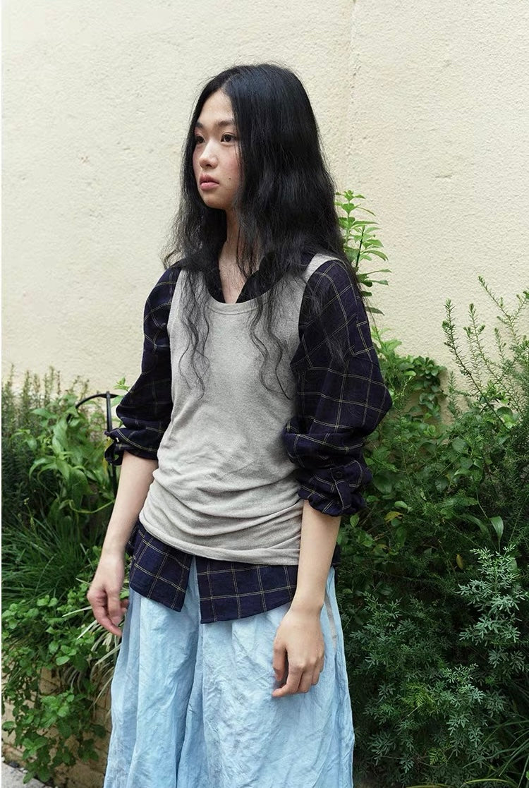 <Another i.> Drawstring Waist Tank Top