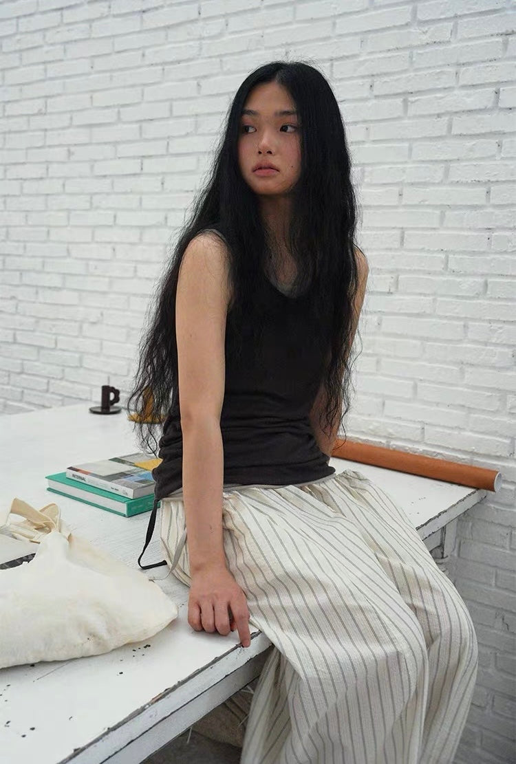 <Another i.> Drawstring Waist Tank Top