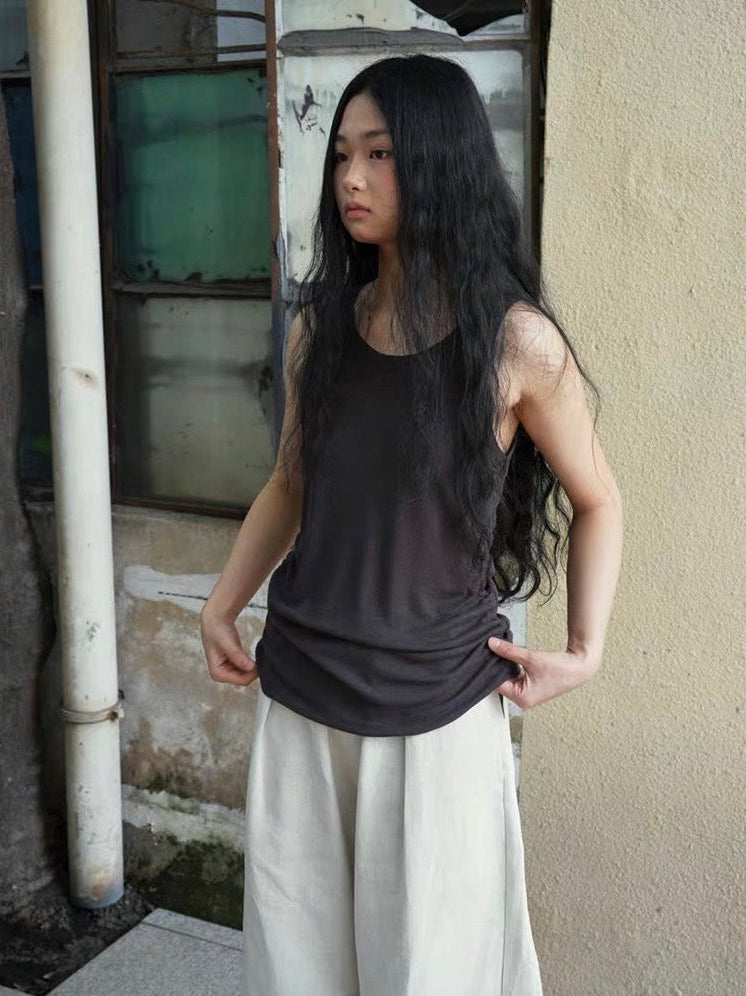 <Another i.> Drawstring Waist Tank Top