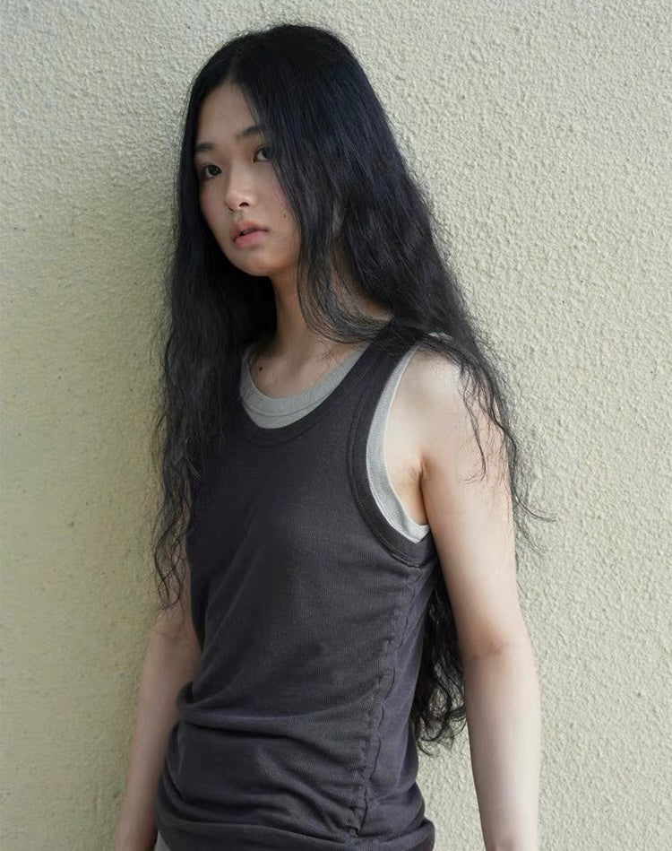 <Another i.> Drawstring Waist Tank Top
