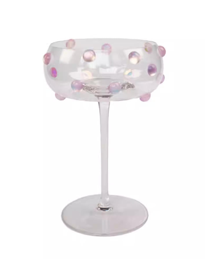 【IN Chaos】パール貼り付け高脚グラス