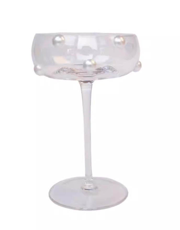 【IN Chaos】パール貼り付け高脚グラス